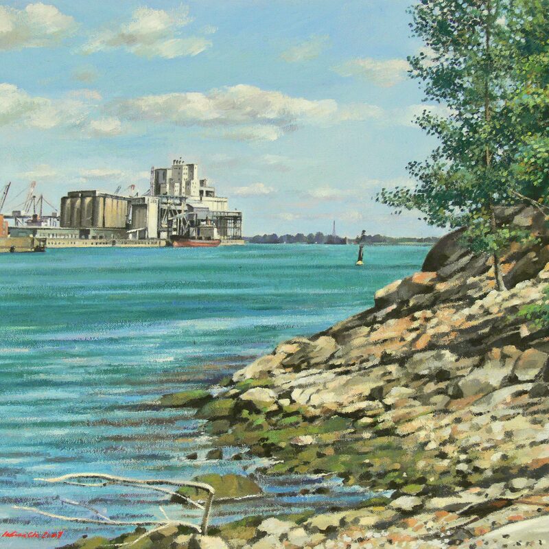 port of montreal - quebec 2007, 16,9" x 20,5", oil on canvas