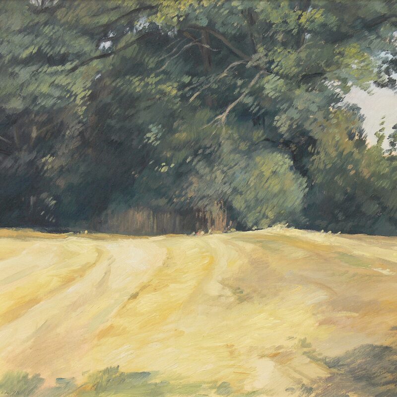 landschaft bei manternach - kanton grevenmacher 1998, 42,5 x 49 cm, öl auf karton