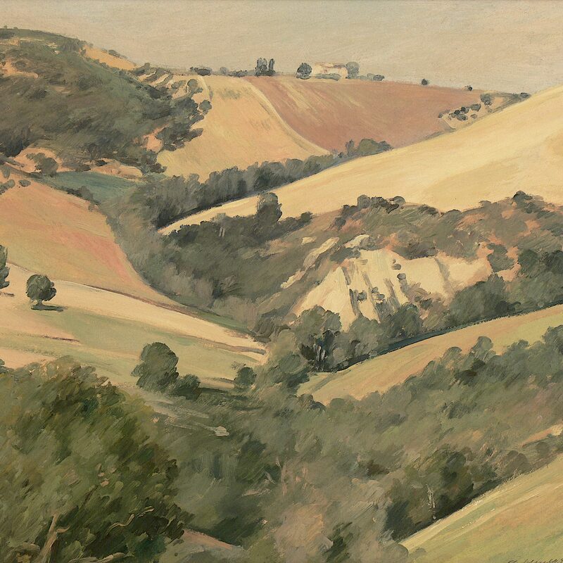 paysage près d'offida - marches 1998, 40,5 x 48 cm, huile sur carton
