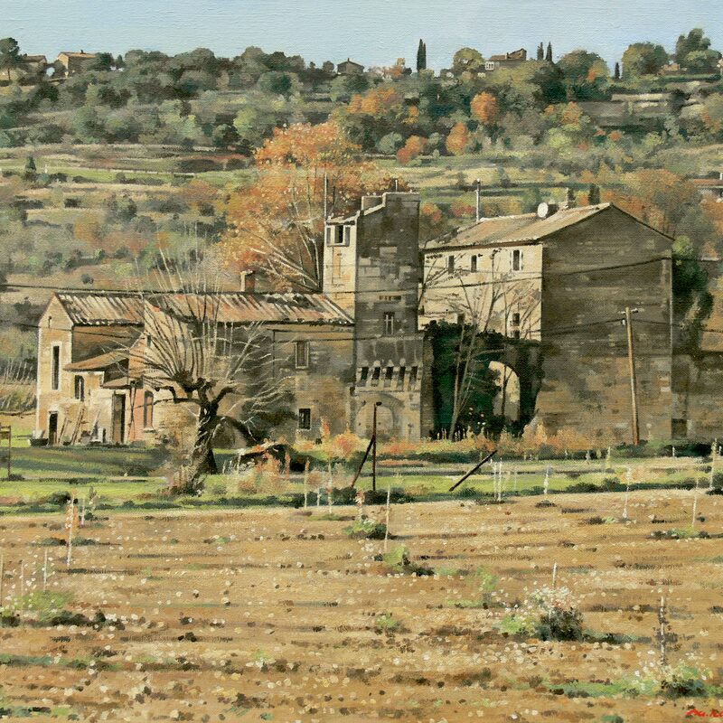 gut bei gordes - vaucluse 2016, 44 x 52 cm, öl auf leinwand