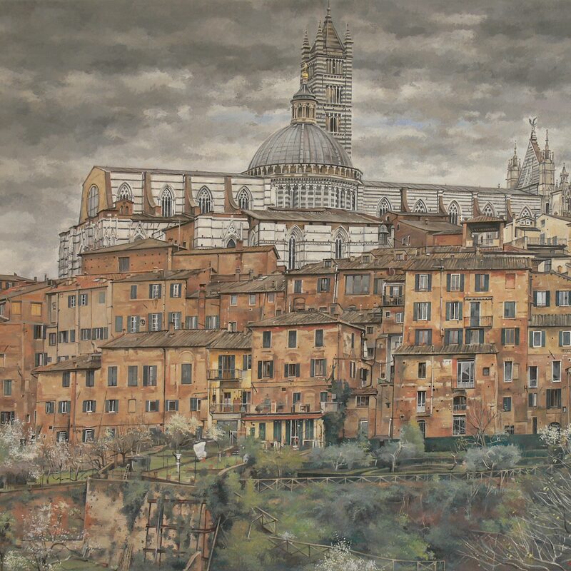 sienne - toscane 2021, 80 x 95 cm, huile sur toile