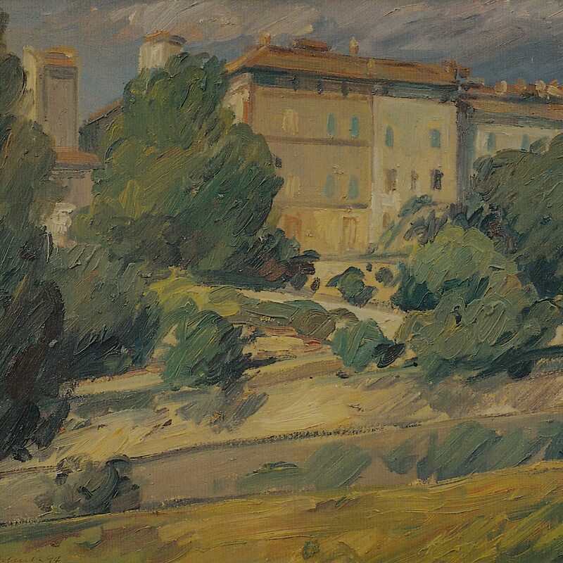 armaiolo - toscane 1994, 40 x 44,5 cm, huile sur carton