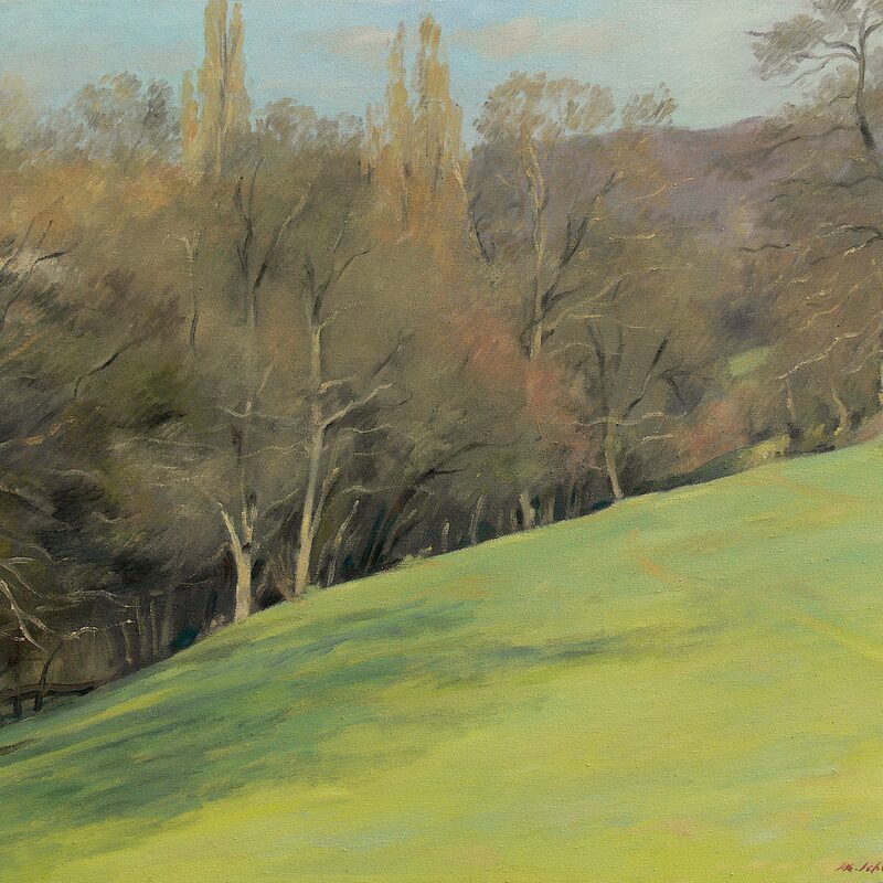 landschaft bei mertert - kanton grevenmacher 1999, 43 x 52 cm, öl auf baumwolle