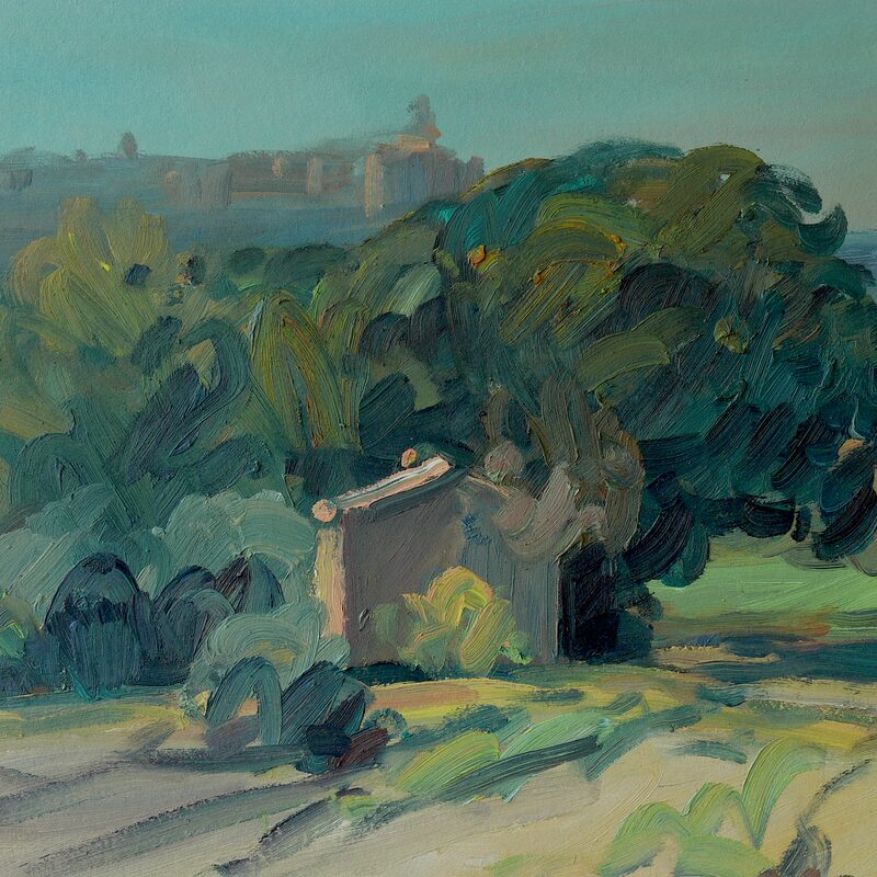 landschaft bei crillon-le-brave - vaucluse 1992, 35 x 42 cm, öl auf karton