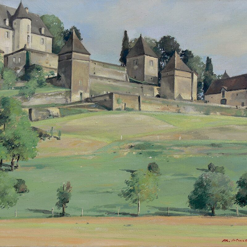 marqueyssac - dordogne 2001, 52 x 59 cm, öl auf baumwolle