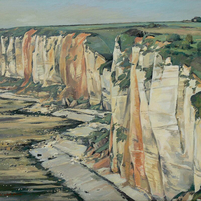 felsen bei yport - seine maritime 2000, 43 x 52 cm, öl auf baumwolle