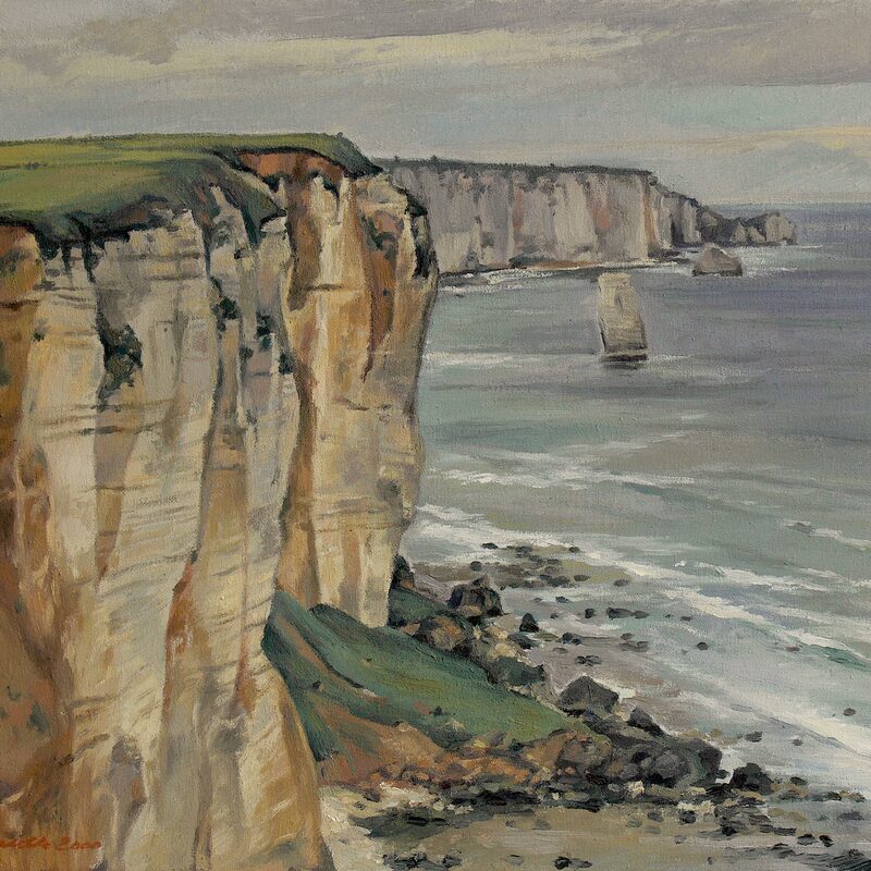 felsen bei cap-d'antifer - seine-maritime 2000, 43 x 52 cm, öl auf baumwolle
