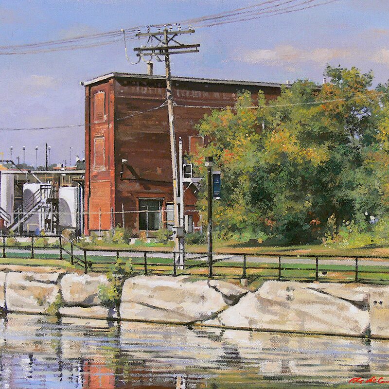 lachine canal nearby côte st.-paul montreal - quebec 2009, 14,2" x 17,3", oil on canvas