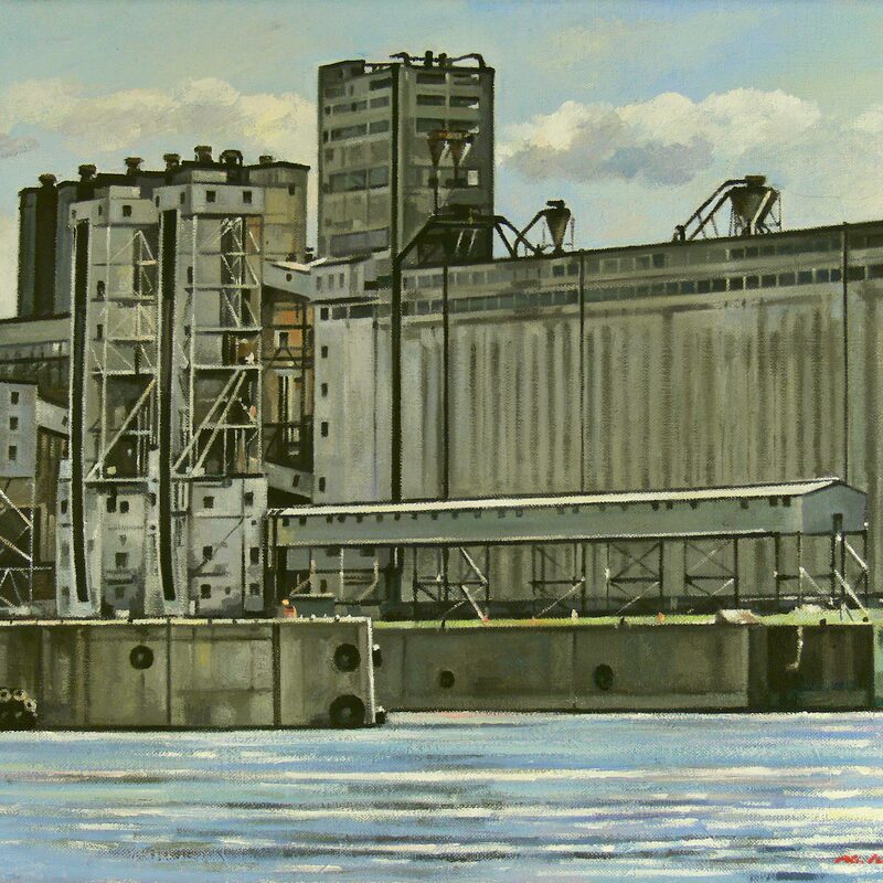 silo nr.5 old port, montreal - quebec 2008, 14,2" x 17,3", oil on canvas
