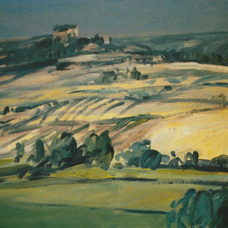 paysage près d'orvieto - ombrie 1992, 56,5 x 69 cm, huile sur carton