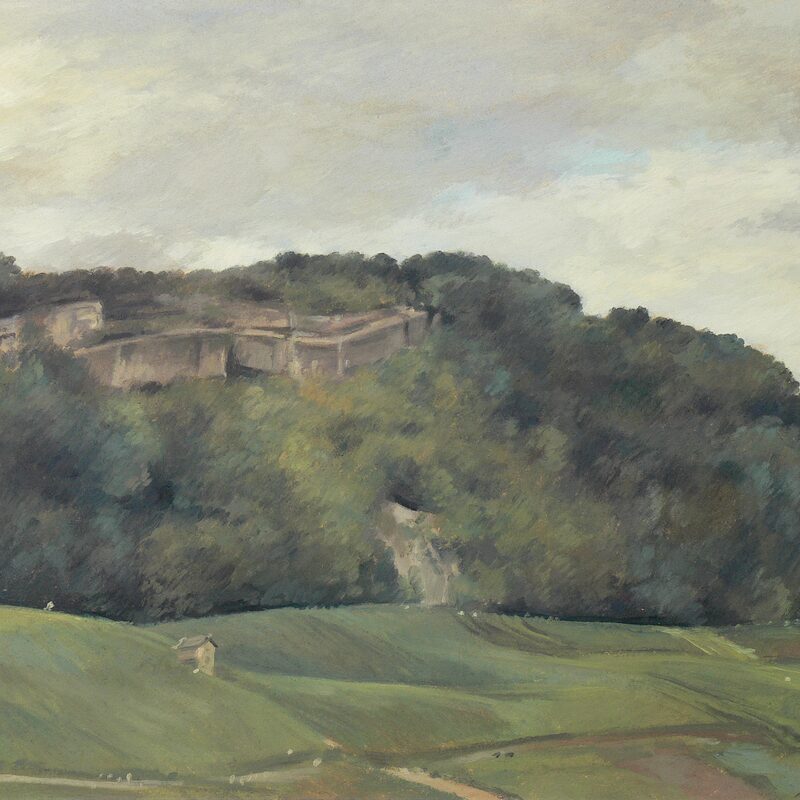 landschaft bei igel - rheinland-pfalz 1998, 44,5 x 55 cm, öl auf karton