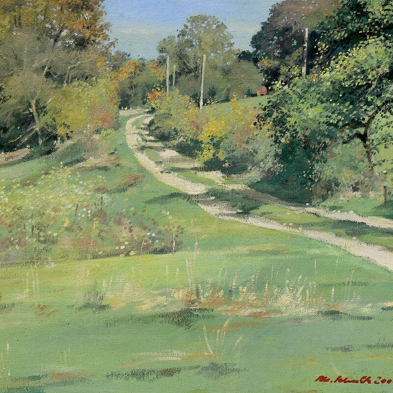 weg bei trierweiler - rheinland-pfalz 2003, 36 x 44 cm, öl auf leinwand