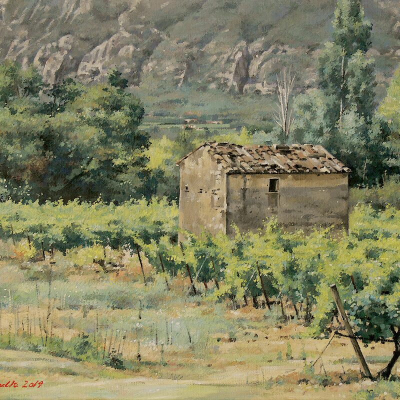 landschaft bei les-imberts - vaucluse, 36 x 44 cm, öl auf leinwand