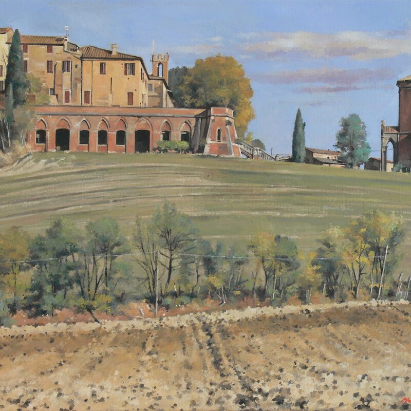 quinciano - toscane 2021, 44 x 55 cm, huile sur toile
