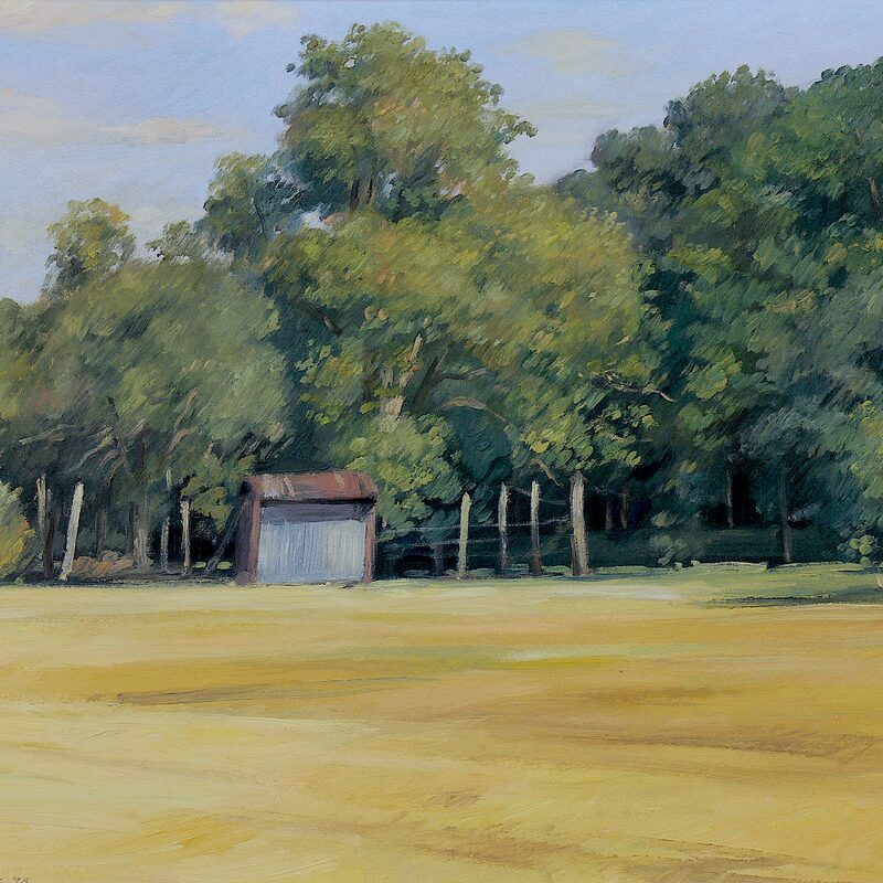 landschaft bei igel - rheinland-pfalz 1998, 43 x 54,2 cm, öl auf karton