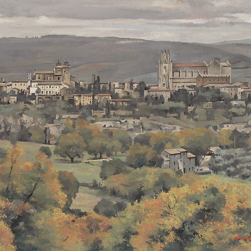 paysage près d'orrvieto - ombrie 2022, 36 x 44 cm, huile sur toile