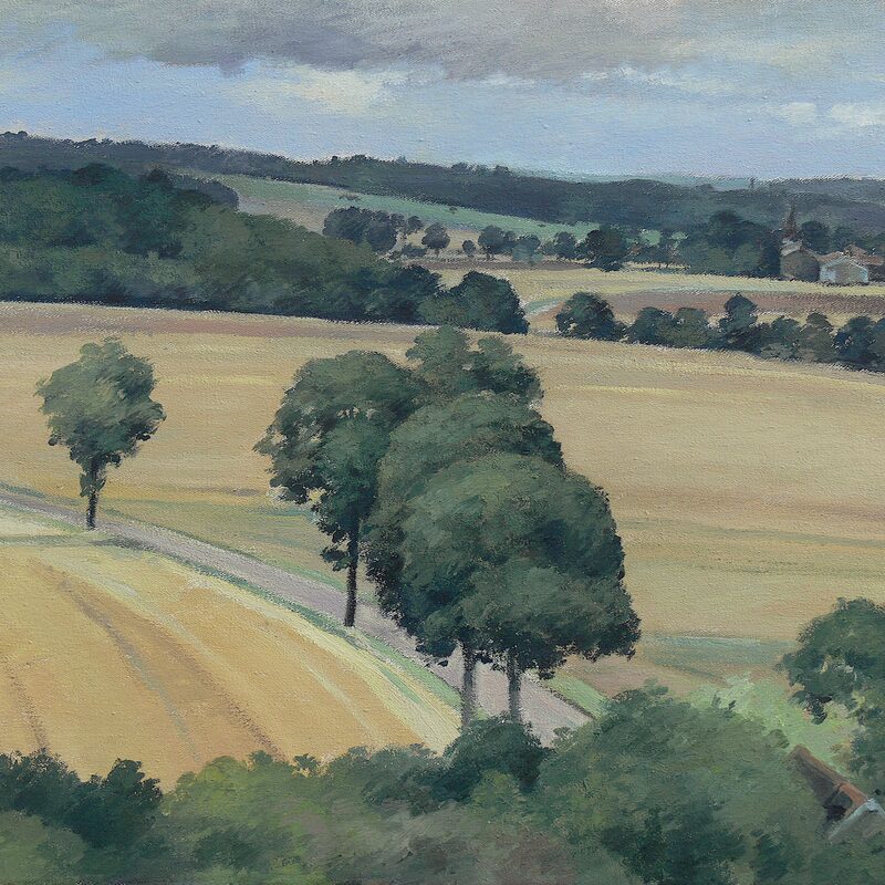 landschaft bei ville-sur-terre - aube 2000, 36 x 43 cm, öl auf baumwolle