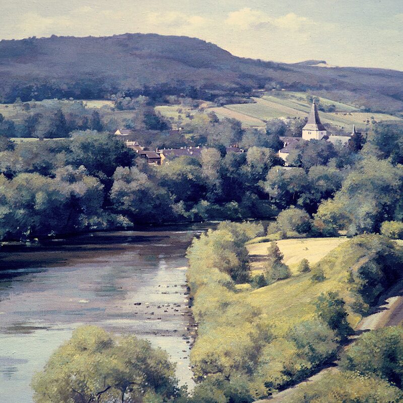 paysage fluvial près de kanzem - rhénanie-palatina 2003, 52 x 59 cm, huile sur toile