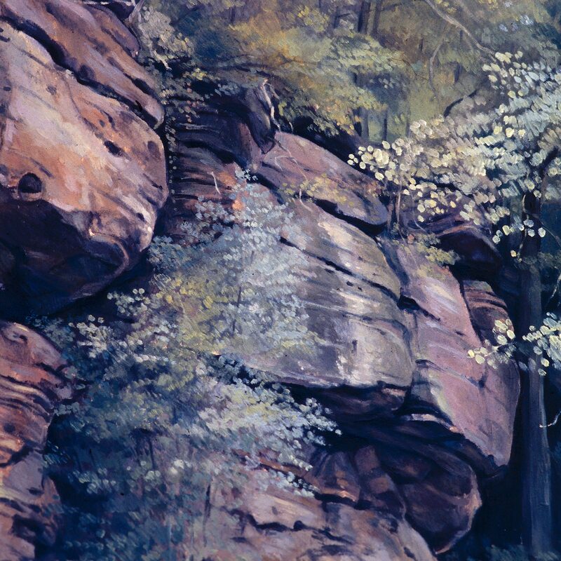 felsen bei biewer - rheinland-pfalz 1998, 48 x 56 cm, öl auf karton