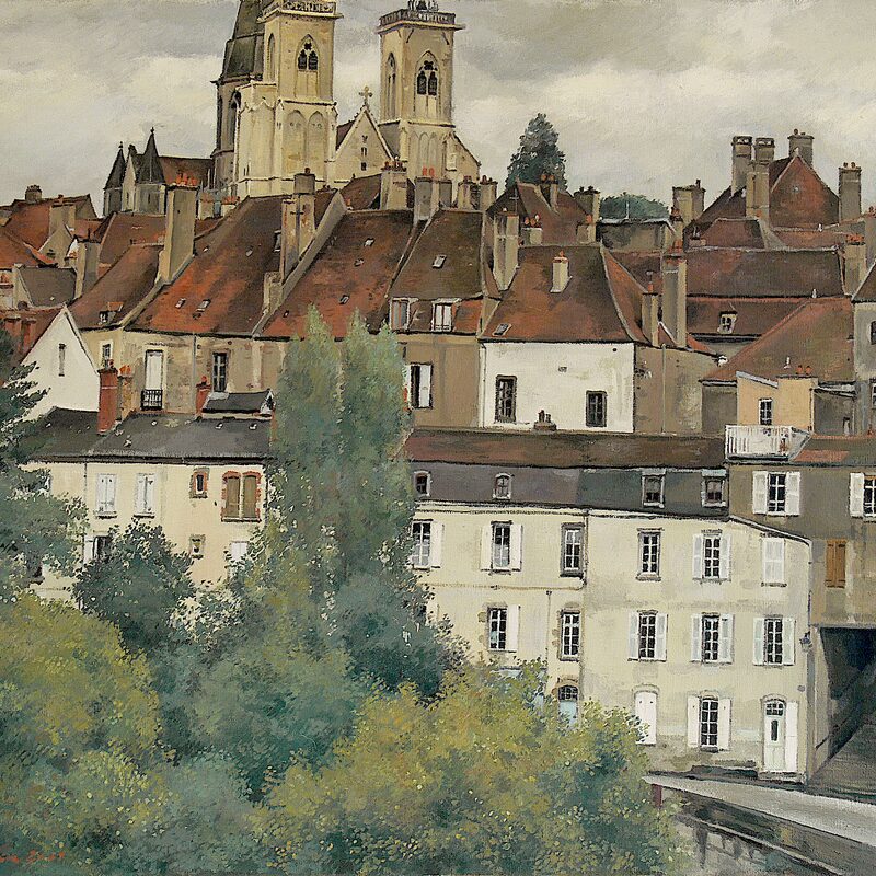 semur-en-auxois - côte-d’or 2001, 23,6" x 27,2", oil on canvas