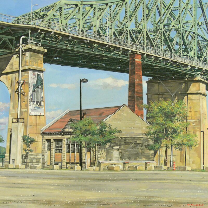 jacques-cartier bridge, montreal - quebec 2007, 31,5" x 35,4", oil on canvas