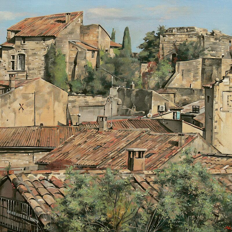 lagnes - vaucluse 2017, 44 x 55 cm, öl auf leinwand