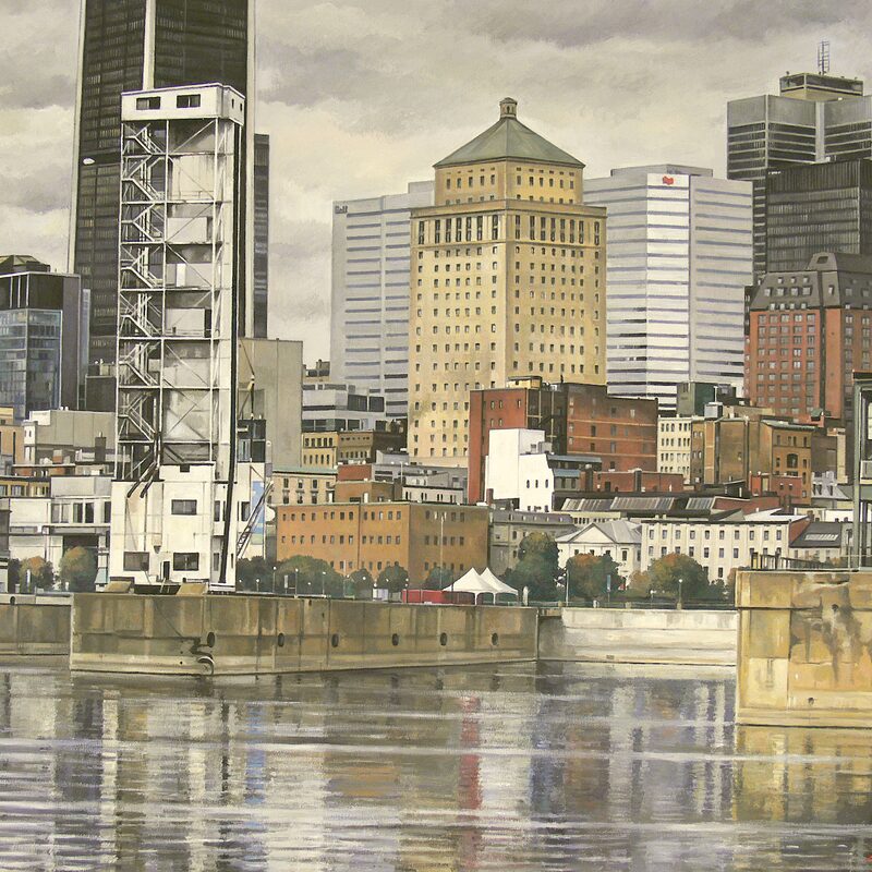 old port montreal - quebec 2008, 32" x 40", oil on canvas