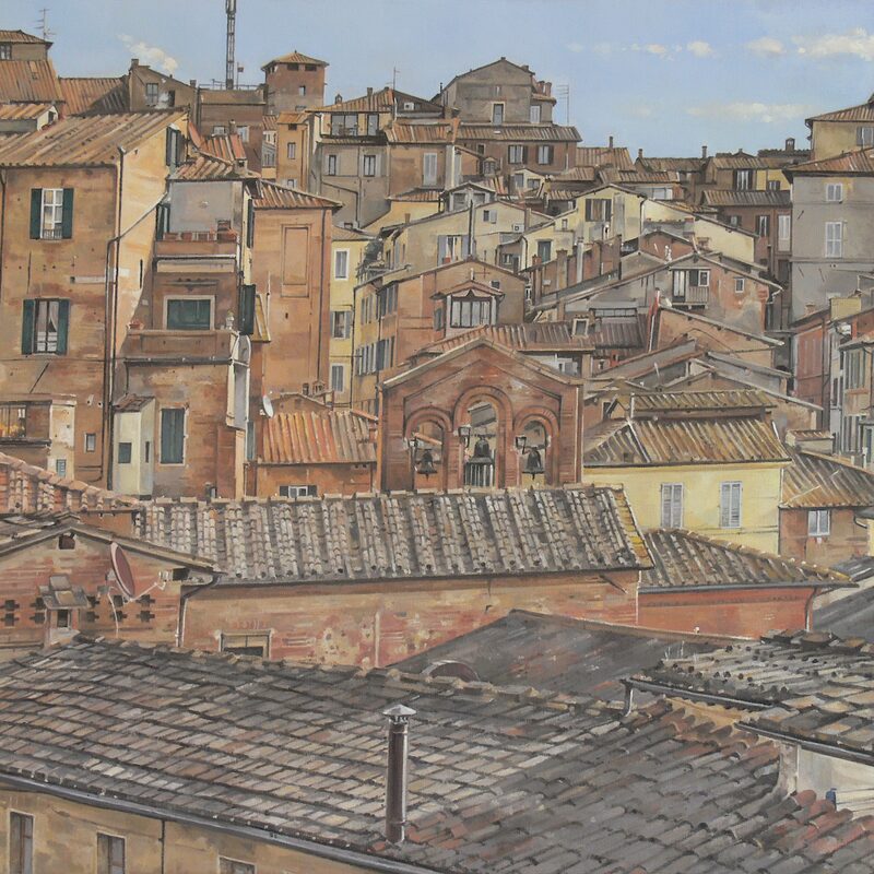 sienne - toscane 2022, 60 x 75 cm, huile sur toile