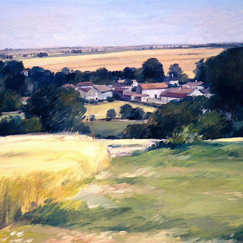 landschaft bei fontenay-le-comte - vendée 1998, 56 x 66 cm, öl auf karton