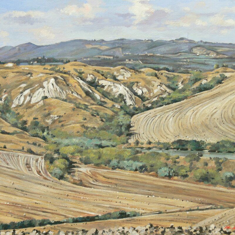 crete senesi près d'asciano - toscane 2020, 44 x 55 cm, huile sur toile