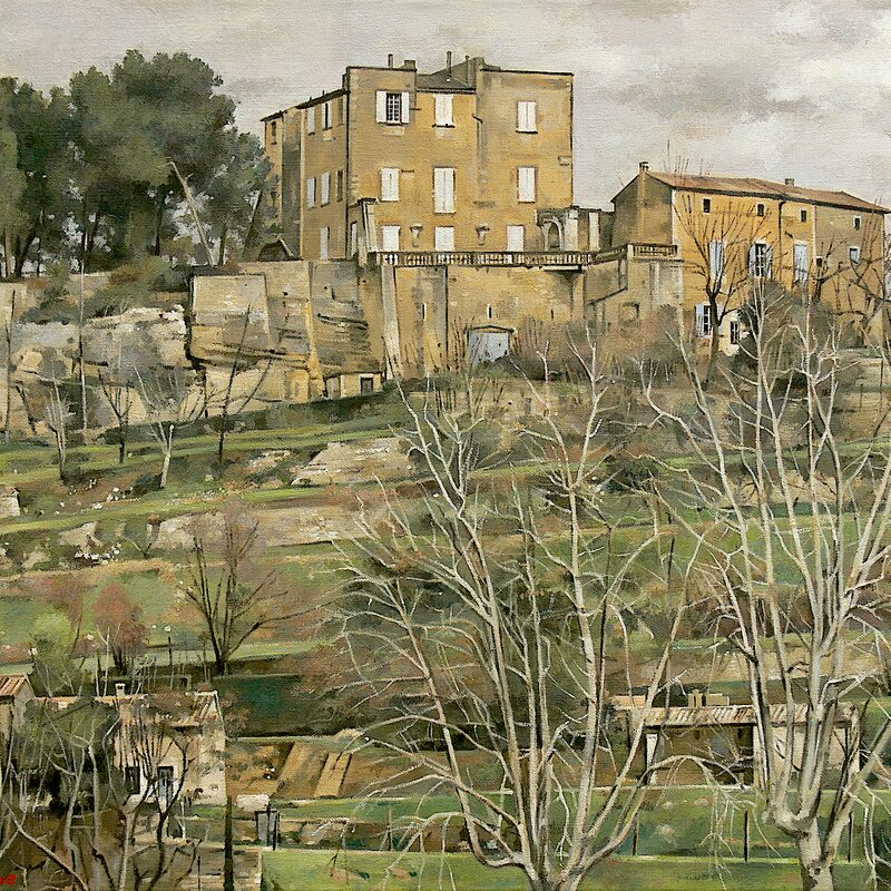 le-castelet, ménerbes - vaucluse 2018, 44 x 55 cm, huile sur toile
