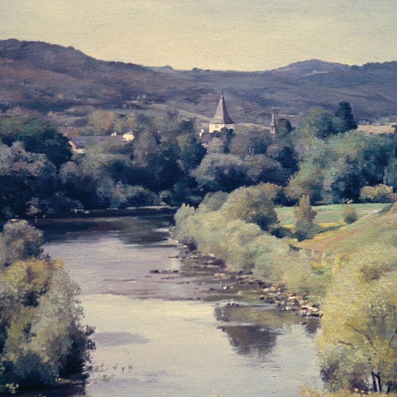 paysage fluvial près de kanzem - rhénanie-palatina 2003, 80 x 90 cm, huile sur toile