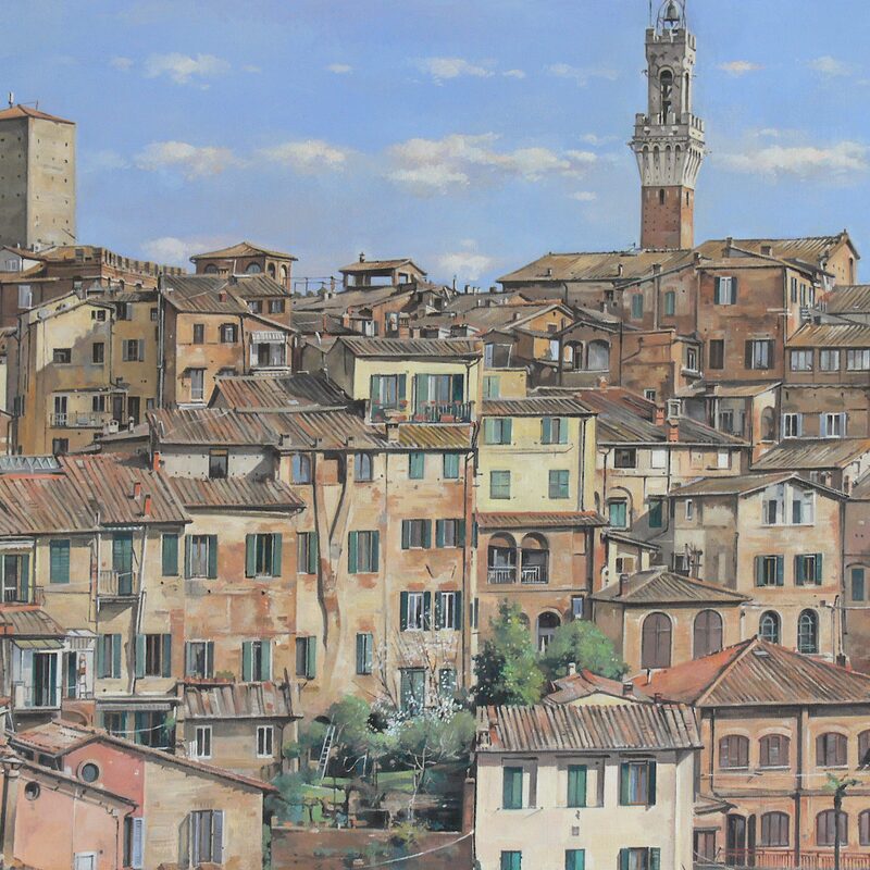 sienne - toscane 2022, 60 x 75 cm, huile sur toile