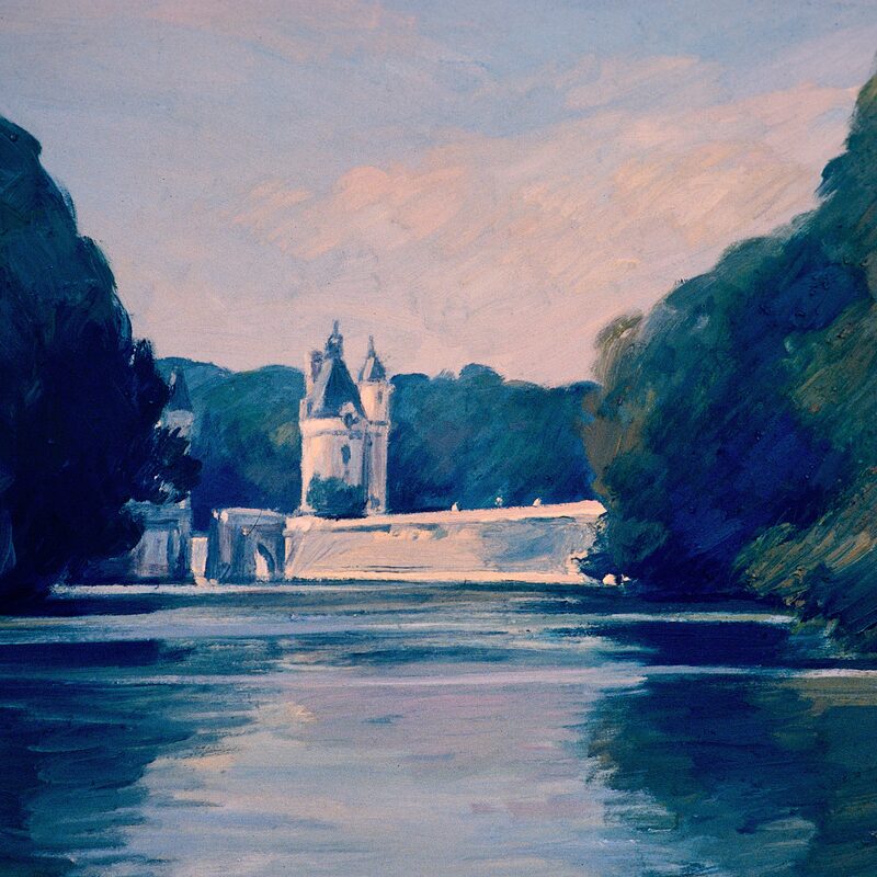 château de chenonceau - indre-et-loire 1996, 44 x 53 cm, öl auf karton