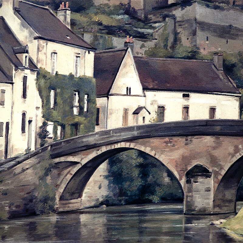 semur-en-auxois - côte-d'or 1999, 60 x 69 cm, öl auf baumwolle