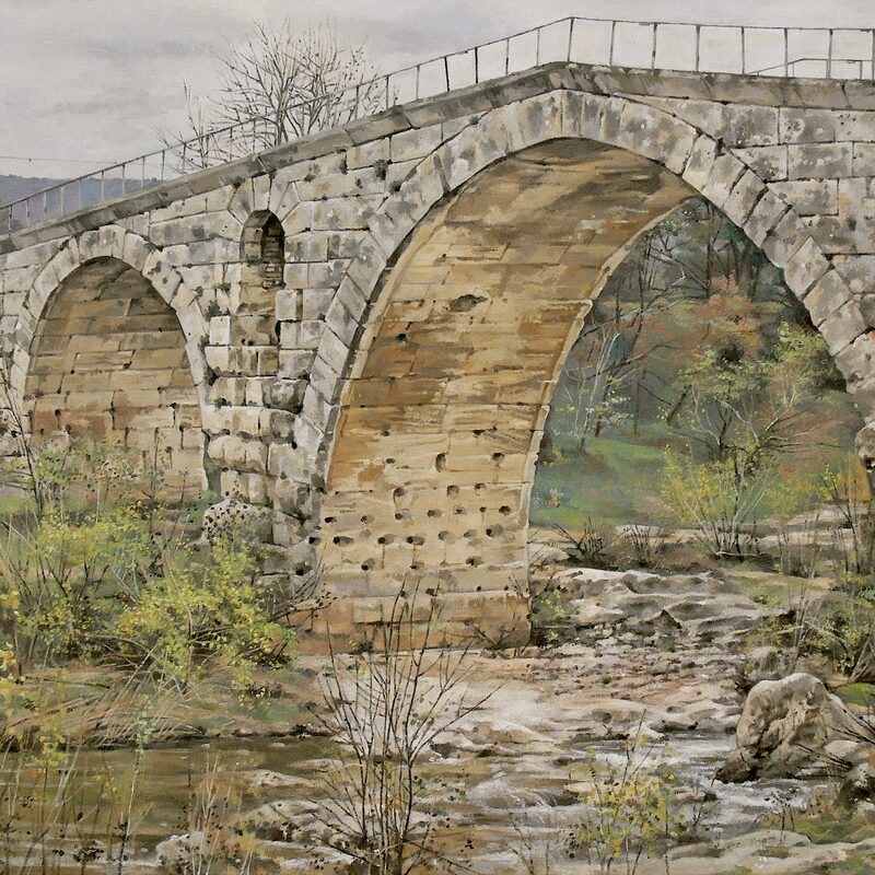 pont julien - vaucluse 2018, 60 x 75 cm, huile sur toile