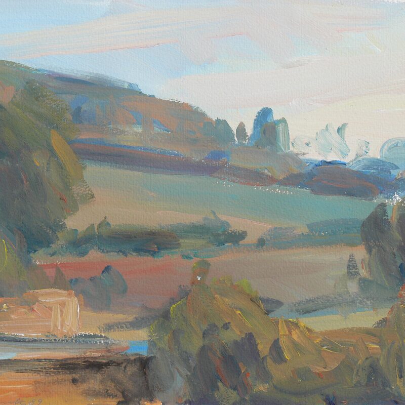 landschaft bei cormaillon - côte-d'or 1989, 24 x 31,3 cm, gouache auf papier