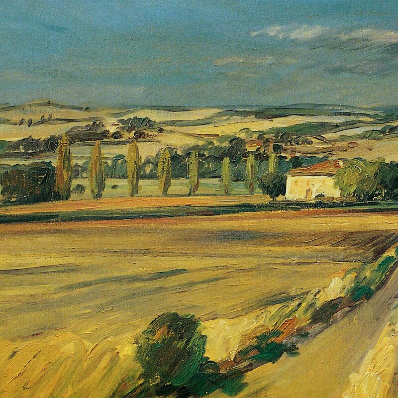 paysage près de piana - toscane 1994, 64,5 x 72 cm, huile sur carton