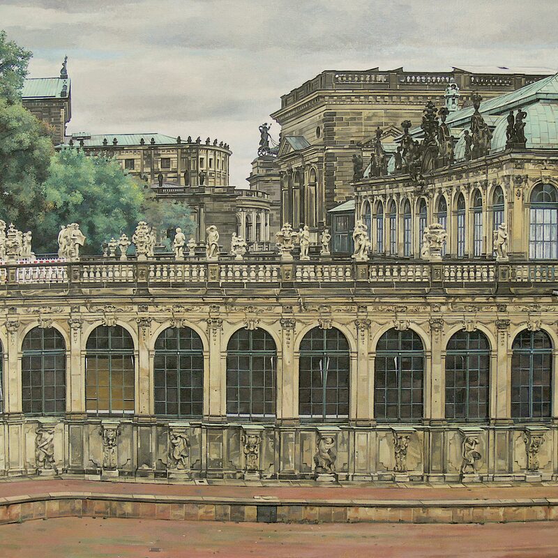 opéra de semper et palais-zwinger, dresde - saxe 2014, 90 x 110 cm, huile sur toile