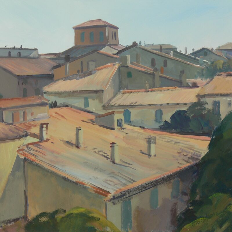 volterra - toscane 1987, 49,5 x 63,5 cm, gouache sur papier