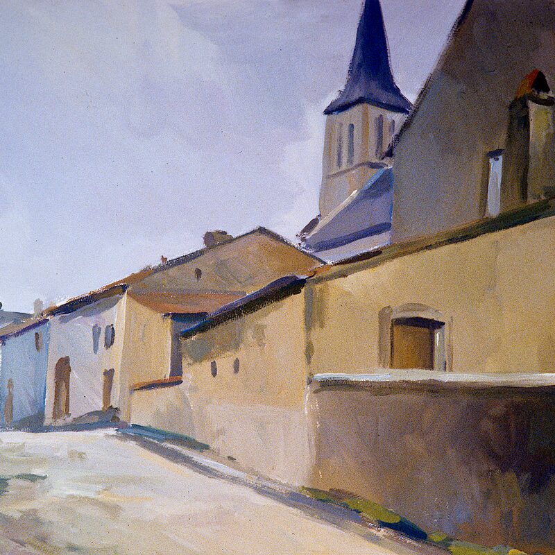malling-sur-moselle - moselle 1987, 46 x 55 cm, gouache auf papier