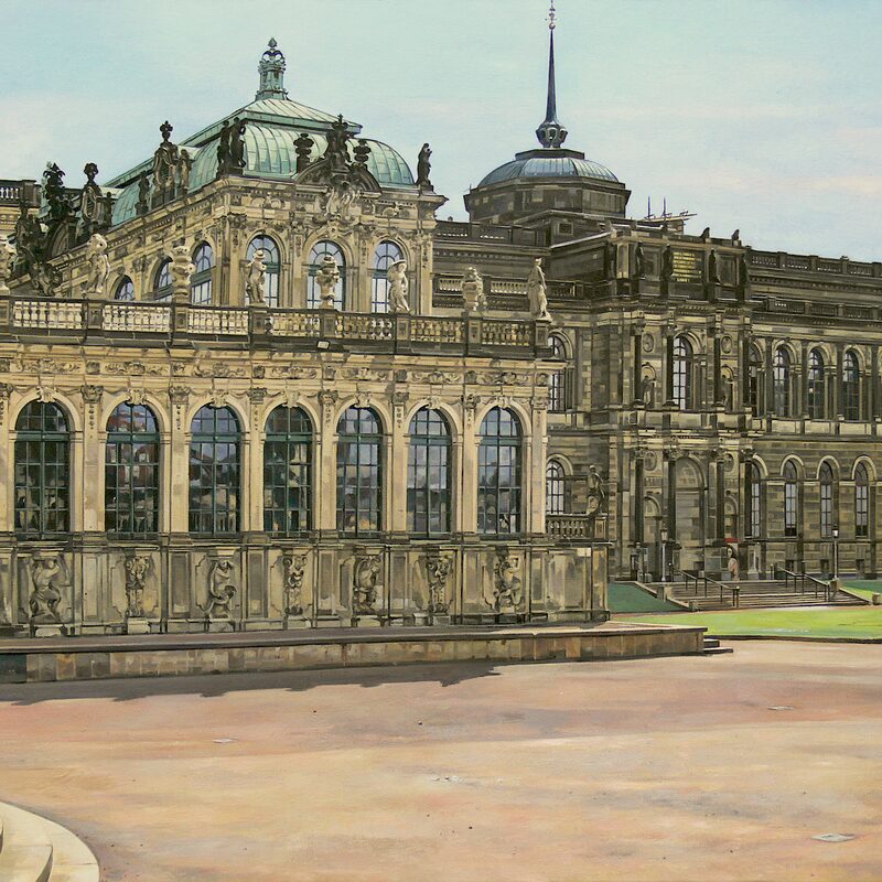 galérie-de-semper et palais-zwinger, dresde - saxe 2014, 85 x 110 cm, huile sur toile