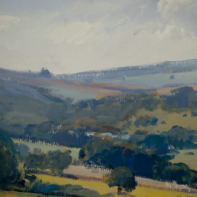 landschaft bei kordel - rheinland-pfalz 1989, 36 x 48 cm, gouache auf papier