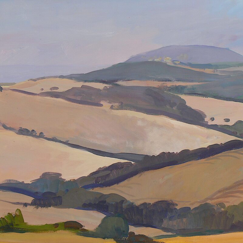 paysage près de volterra - toscane 1987, 45,5 x 61,5 cm, gouache sur papier