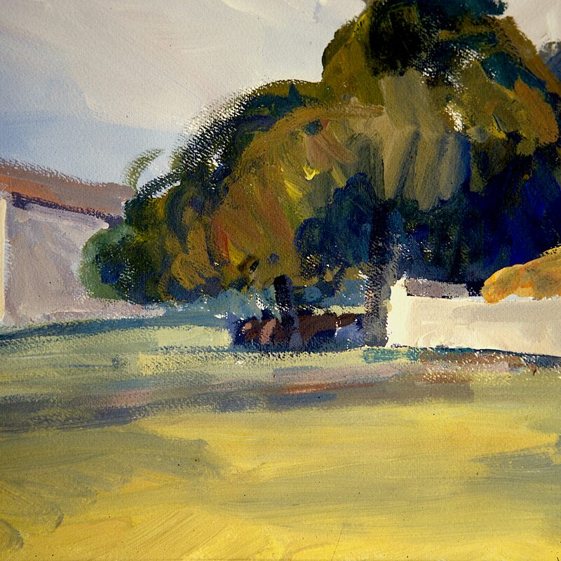 ferme près de cecina - toscane 1987, 36 x 48 cm, gouache sur papier