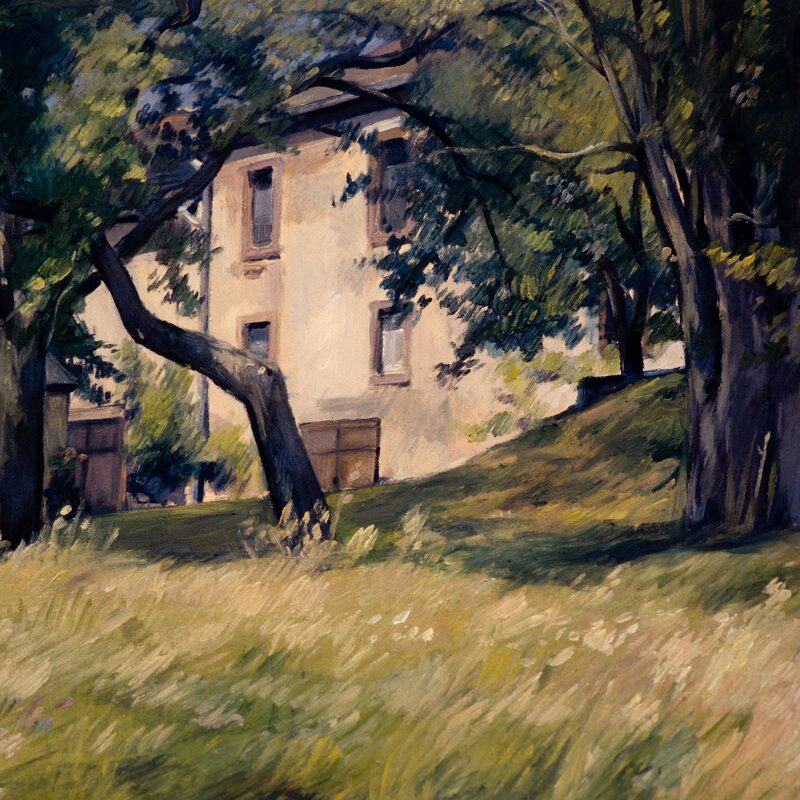 hammerfähre - rheinland-pfalz 1998, 58 x 66 cm, öl auf karton