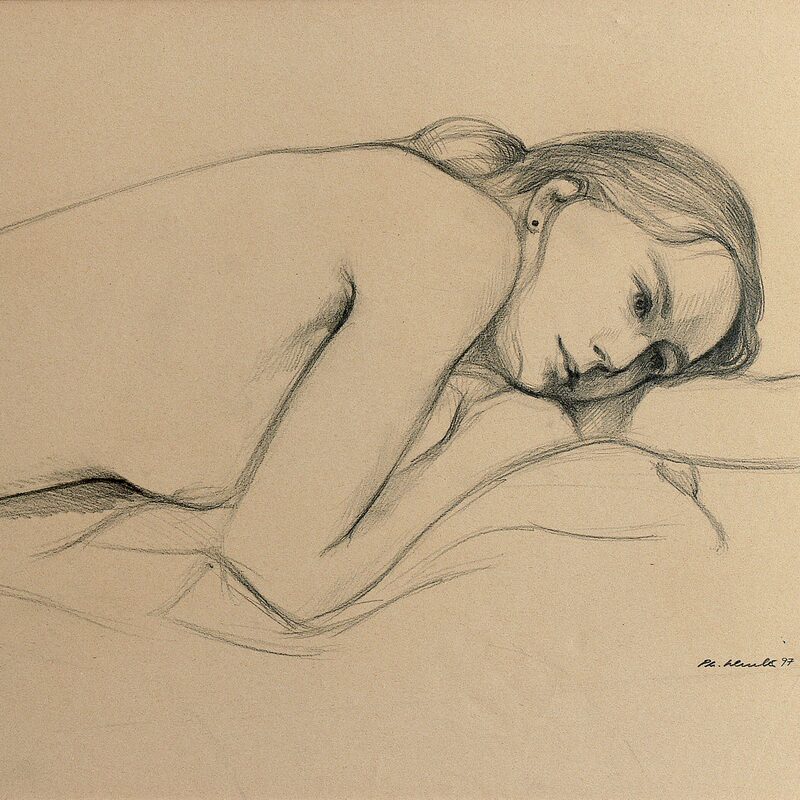 nu couché 1997, 40 x 60 cm, crayon graphite sur papier