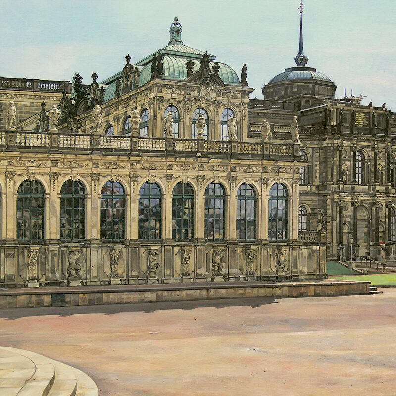 sempergalerie und französischer pavillon zwinger, dresden - sachsen 2014, 85 x 110 cm, öl auf leinwand