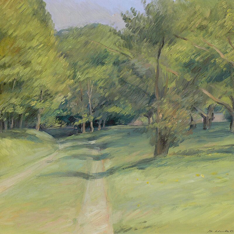 landschaft bei igel - rheinland-pfalz 1998, 43,5 x 47 cm, öl auf karton