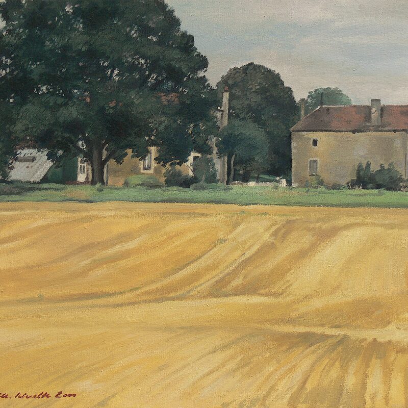 landschaft bei bar-sur-aube - aube 2000, 36 x 43 cm, öl auf baumwolle